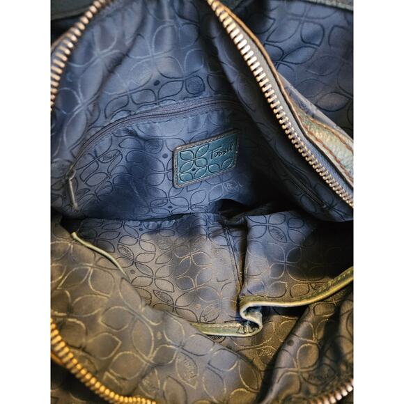 Fossil Vintage Green Leather Pocketbook Purse EUC - Picture 9 of 11